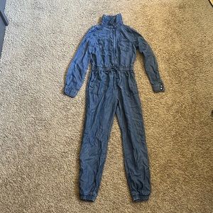 Girls blue romper. Size:7/8